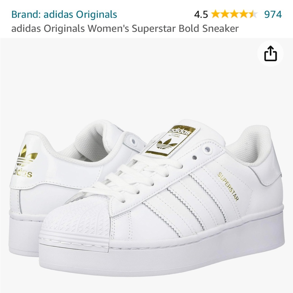 Women’s Original Adidas Superstar Bold Sneakers - size 8.5